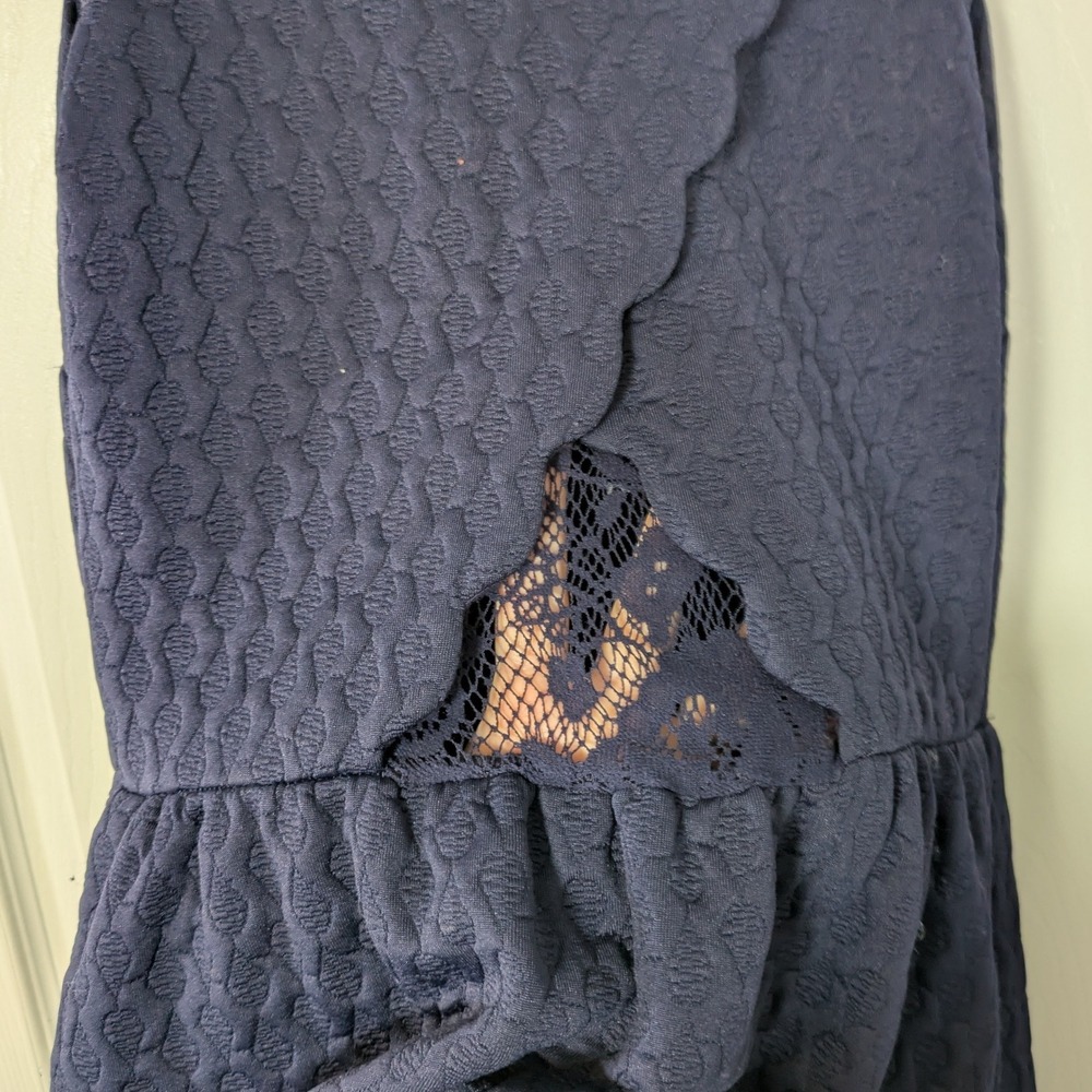 Maeve Navy Scallop-Edge Sleeveless Midi Dress - Picture 6 of 9